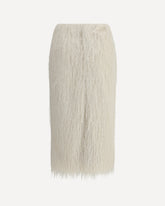 Fringed midi Skirt - WHITE | Base Blu
