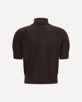 Maglia in lana a maniche corte - MARRONE | Base Blu