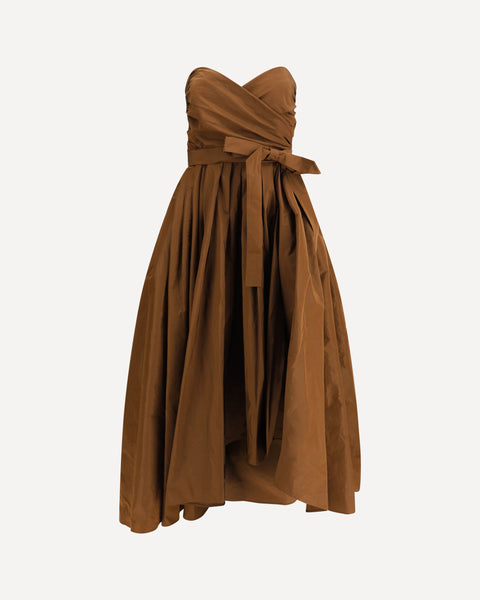 PINKO Strapless long Dress BROWN