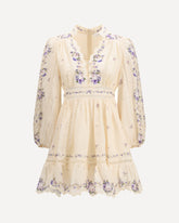 Patience plunge Mini Dress - CREAM | Base Blu