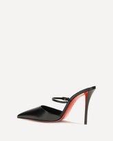 Milena leather Mules - BLACK | Base Blu