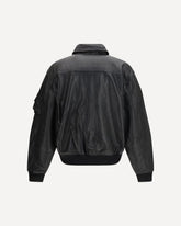 CWU-36/P leather UV Bomber Jacket - BLACK | Base Blu
