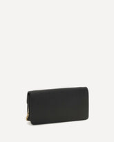 VLogo signature grainy calfskin chain Wallet - BLACK | Base Blu