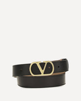 VLogo Signature reversible polished calf leather Belt - BLACK | Base Blu