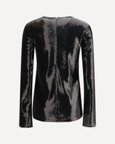 Long-sleeved sequin Top - BLACK | Base Blu