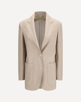 Single-breasted wool-blend Blazer - BEIGE | Base Blu