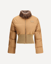 Piumino Corto con collo in Shearling - MARRONE | Base Blu