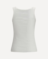 Ribbed tank Top with Love Birds logo - WHITE | Base Blu