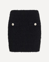 Minigonna in tweed con bottoni logati - NERO | Base Blu