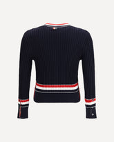 Intarsia cable-knit V-neck Sweater - BLUE | Base Blu