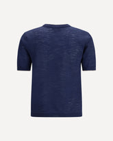 Short-sleeved linen blend Shirt - BLUE | Base Blu
