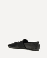 Leather Sliced Square Ballerinas - BLACK | Base Blu