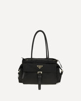Explore medium Shoulder Bag in Re-Nylon - BLACK | Base Blu