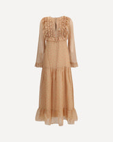 Silk long Dress with rouches - PINK | Base Blu