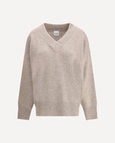 V-Neck Jumper in Wool and Cashmere - PINK | Base Blu