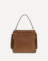 Kalispera leather Shoulder Bag - BROWN | Base Blu