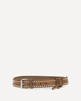 Studded suede Belt - BROWN | Base Blu