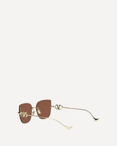 Geometric metal Sunglasses - BROWN | Base Blu