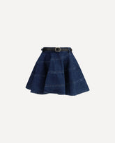 Flared denim Mini Skirt - BLUE | Base Blu