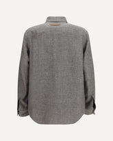 Camicia Overshirt in cashmere lino e seta - GRIGIO | Base Blu