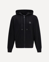 Felpa in cotone con Cappuccio e placca DG - NERO | Base Blu