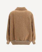 Bomber con motivo chevron irregolare - MARRONE | Base Blu