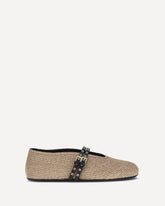 Raffia Ballerinas - BEIGE | Base Blu