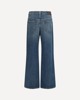 Contemporary Loose Authentic denim Pants with monili - BLUE | Base Blu