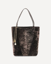Spin Shearling Tote Bag - BROWN | Base Blu