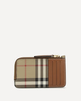 Portacarte Check con cerniera - BEIGE | Base Blu