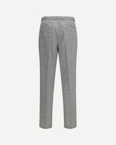 Herringbone linen and wool Pants - GREY | Base Blu