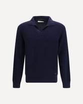 Virgin wool shawl collar Cardigan - BLUE | Base Blu