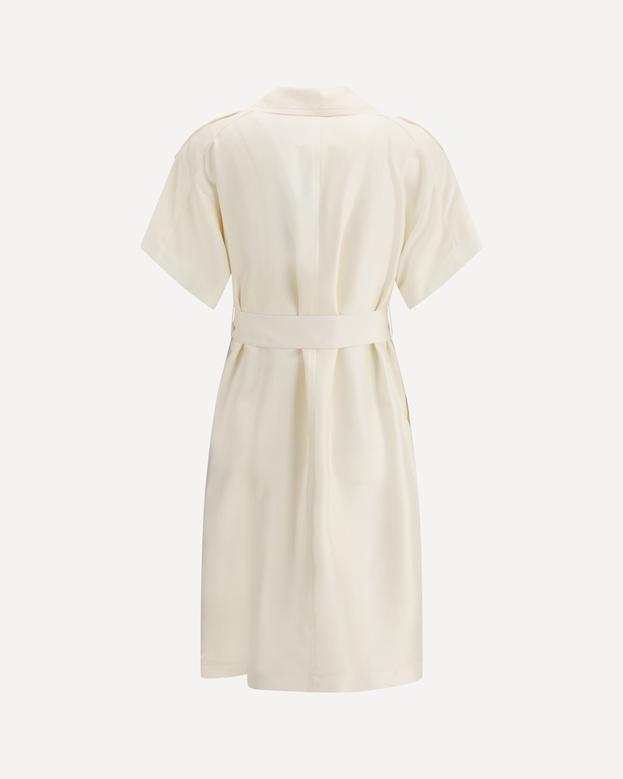 BURBERRY Belted Trench Dress WHITE | Base Blu
