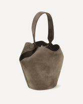 Mini Lotus Suede Handbag - BROWN | Base Blu