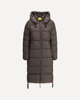 Panda long hooded Down Jacket - BROWN | Base Blu