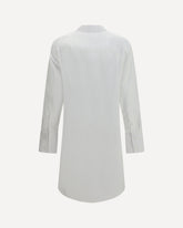 Raw-edge cotton mini Dress - WHITE | Base Blu