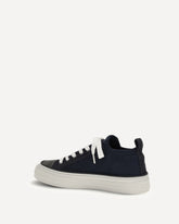 Cotton knit and suede Sneakers - BLUE | Base Blu