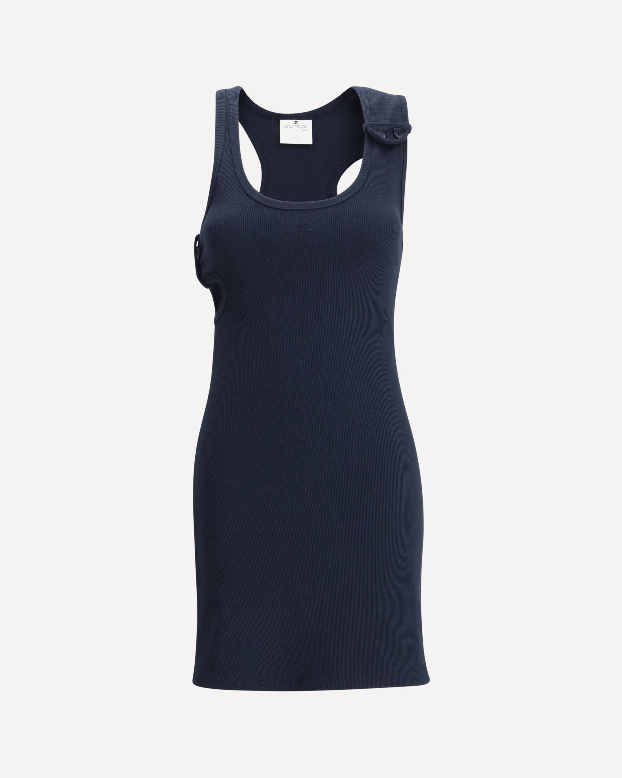 COURRÈGES 90s Rib midi Dress BLUE