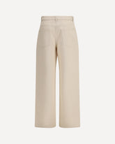 Wide-leg cotton Jeans - CREAM | Base Blu