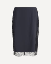 Satin Skirt with lace details - BLACK | Base Blu