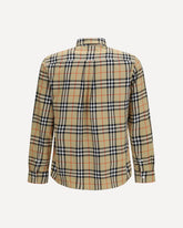 Check cotton Shirt - BEIGE | Base Blu