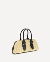 Escape Horizontal raffia Handbag - BEIGE | Base Blu