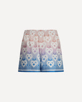 Pantaloncini in seta con monogramma a forma di cuore sfumato - MULTICOLORE | Base Blu