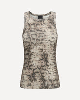 Snakeskin-print tank Top - BEIGE | Base Blu