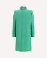 Wool Dress with knotted neck - GREEN | Base Blu
