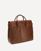 Woven Calf Country Travel Bag - BROWN | Base Blu