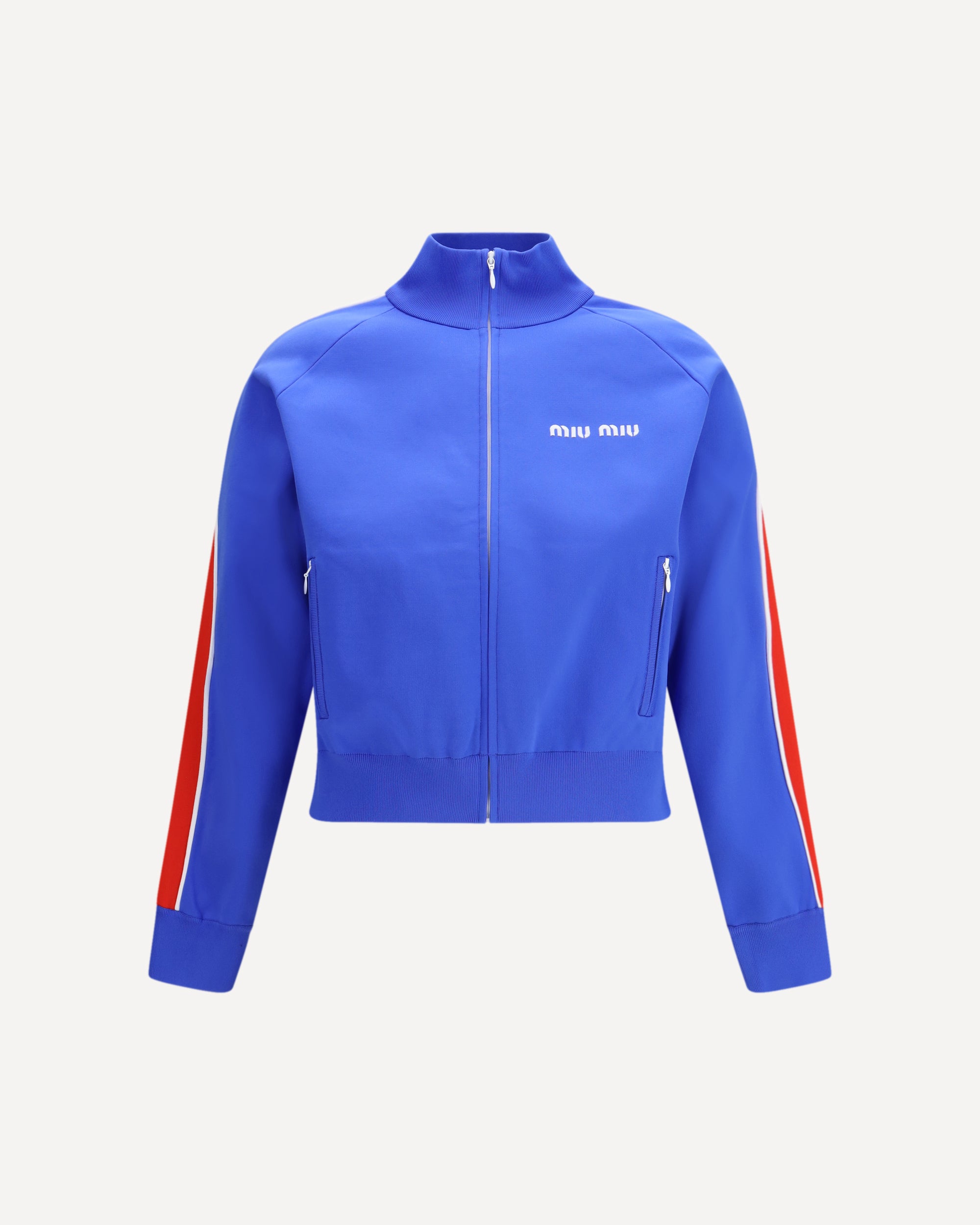 MIU MIU Zip-up Sweatshirt BLUE | Base Blu