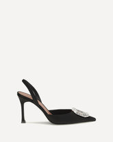 Camelia satin Slingback Pumps - BLACK | Base Blu