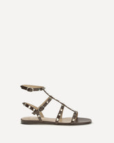 Rockstud leather Sandals - BROWN | Base Blu