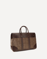 Borsa da Viaggio in pelle e tessuto - MARRONE | Base Blu